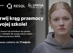 Przerwij krąg przemocy w Twojej szkole plakat z logo organizatoróworaz informacją o terminie głosowania.