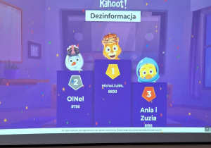 Kahoot - slajd z quizu